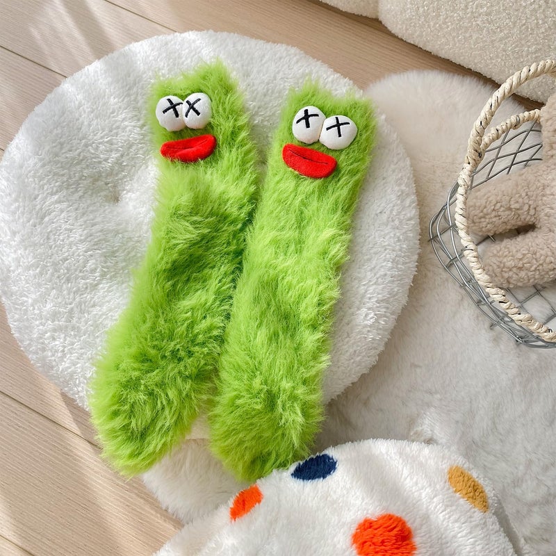 TFTSR Crazy Funny Fuzzy Silly Socks for Kids Women,Girls Fluffy Slipper Novelty Fun Socks,Boy Men Cute Cozy Soft Animal Socks - Image 2